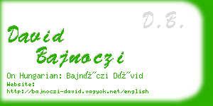 david bajnoczi business card